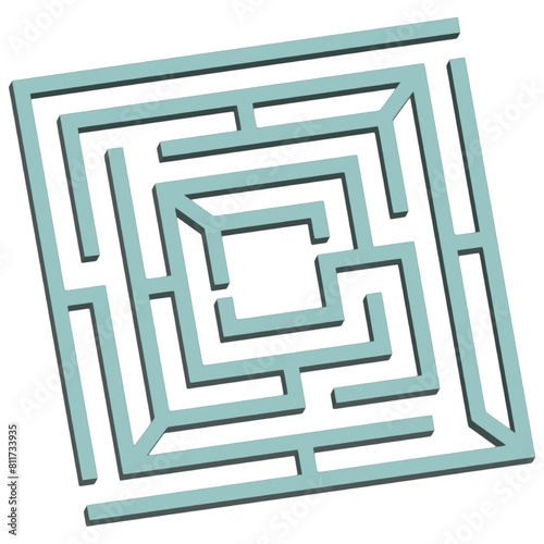3d Maze conundrum for challenge the kids, Labyrinth for finding the right path. Game for children.