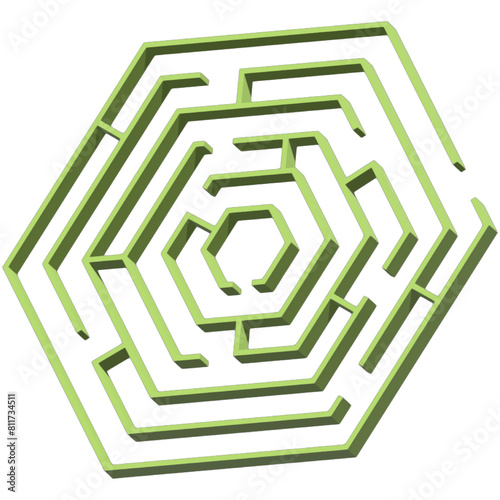 3d Maze conundrum for challenge the kids, Labyrinth for finding the right path. Game for children.