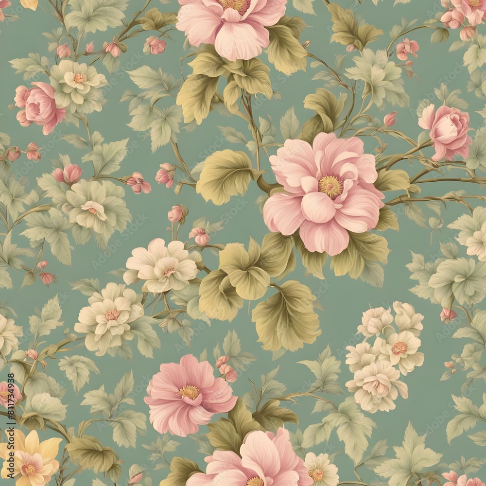 Retro Floral Wallpaper Seamless Pattern Retro Floral Wallpaper Seamless Pattern