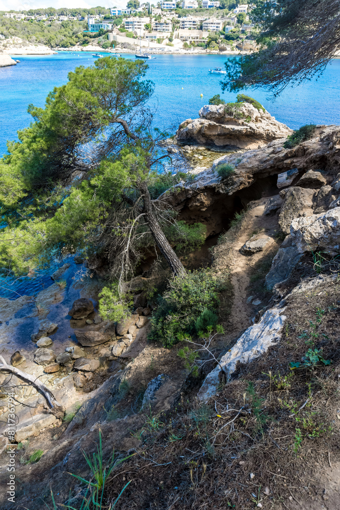 Klippen und Strände Calla Portals Vells Balearic Islands Spanien am Meer