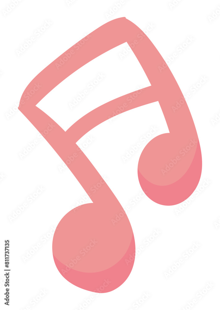 Musical note in flat design. Classical music sign for melody composition. Vector illustration isolated. Musical note in flat design. Classical music sign for melody composition. Vector illustration isolated.