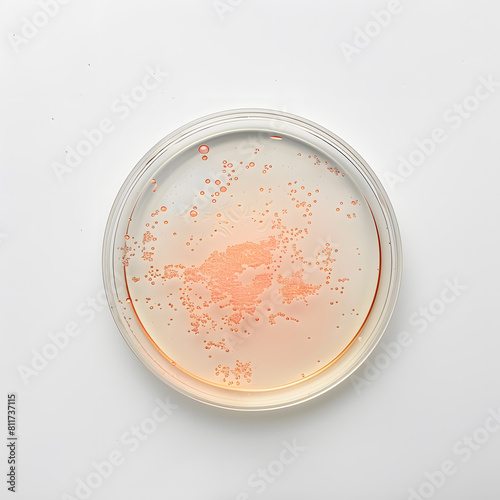 Top view of a petri dish isolated on white background photo