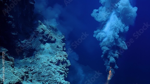 The image shows a deep-sea hydrothermal vent.