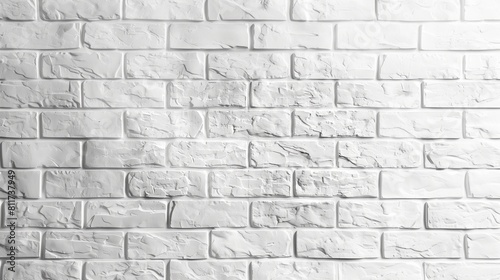 An abstract pattern showcasing a vintage white brick wall texture, perfect for interior design backgrounds, architecture presentations, or grunge-themed wallpapers that emphasize solid masonry details