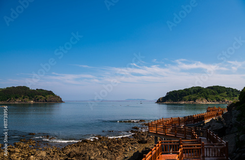 The seaside scenery of Xiaochangshan Island in Changhai County, Dalian photo