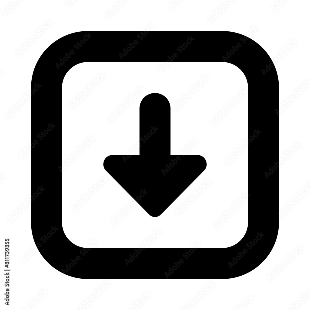 arrow square down flat vector illustration arrow square down flat vector illustration