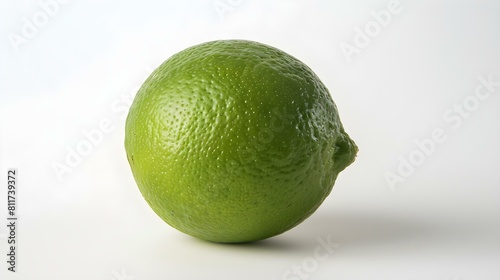 Close up of a fresh Lime on a white Background