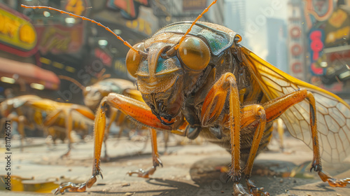 Cicada Invasion in an Urban Setting photo