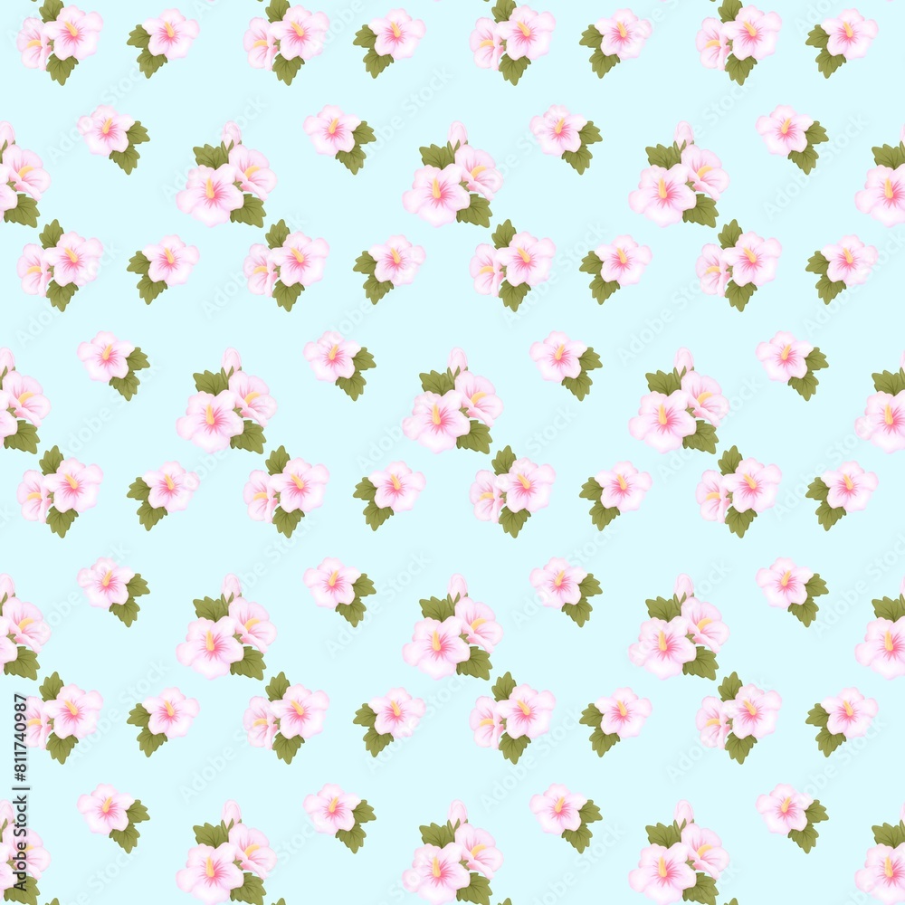 seamless pattern with rose of sharon seamless pattern with rose of sharon