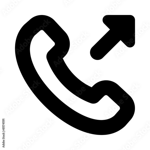 call outgoing flat vector illustration