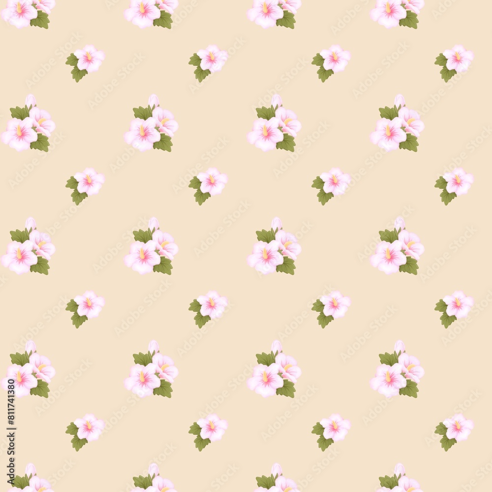 seamless pattern with rose of sharon seamless pattern with rose of sharon