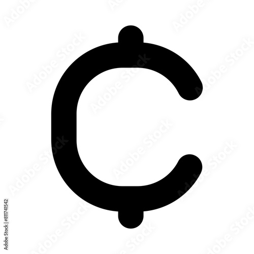 cent sign flat vector illustration