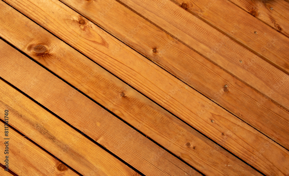 High-angle view of seamless wooden planks with natural grain pattern High-angle view of seamless wooden planks with natural grain pattern