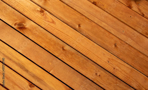 High-angle view of seamless wooden planks with natural grain pattern