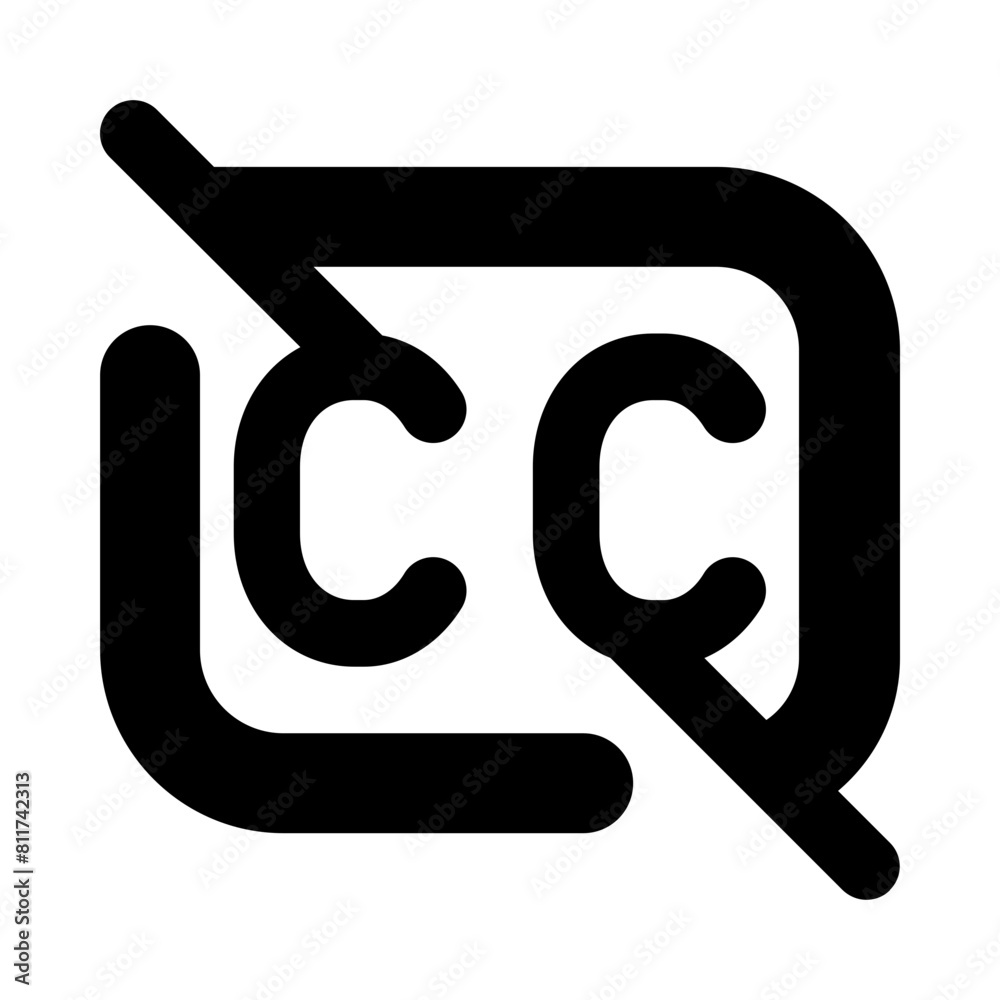 closed captioning slash flat vector illustration closed captioning slash flat vector illustration