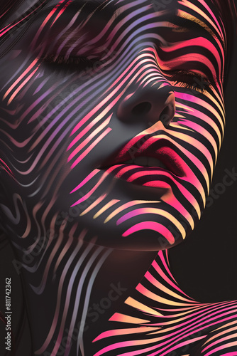 Abstract close-up portrait of a young beautiful woman