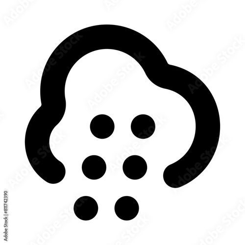 cloud hail flat vector illustration