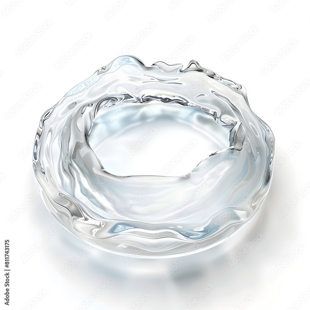 Splash of circular white transparent water isolated on white background Splash of circular white transparent water isolated on white background