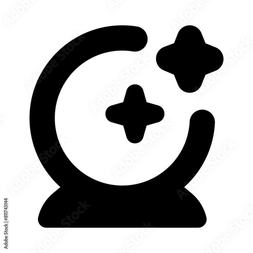 crystal ball flat vector illustration