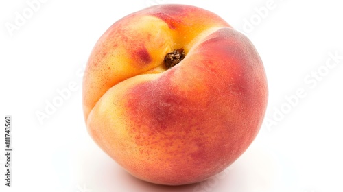 Close up of a fresh Peach on a white Background