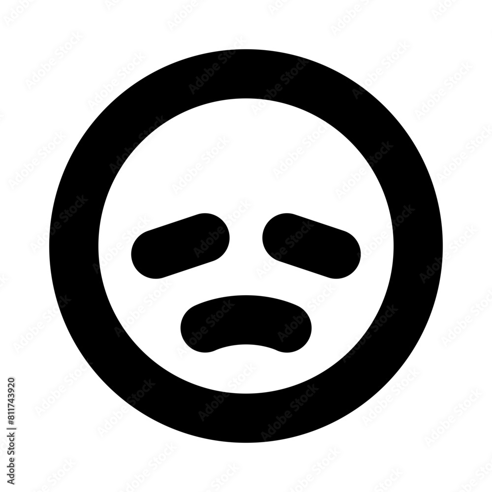 face disappointed flat vector illustration face disappointed flat vector illustration