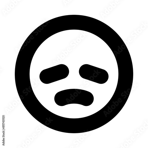 face disappointed flat vector illustration