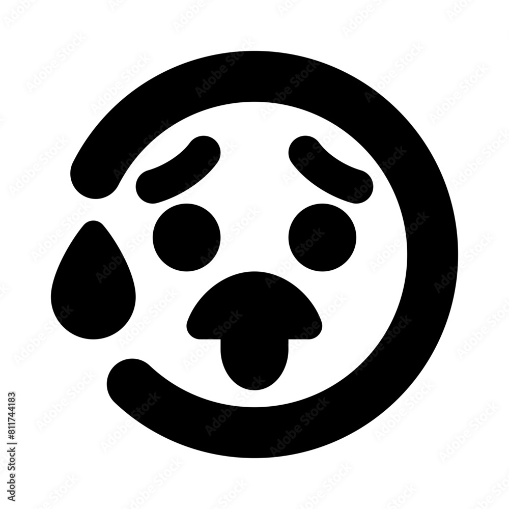 face tongue sweat flat vector illustration face tongue sweat flat vector illustration