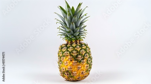 Close up of a fresh Pineapple on a white Background