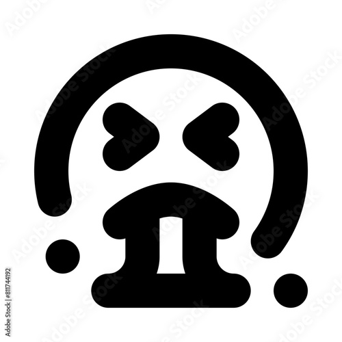 face vomit flat vector illustration