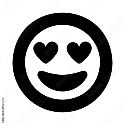 grin hearts flat vector illustration