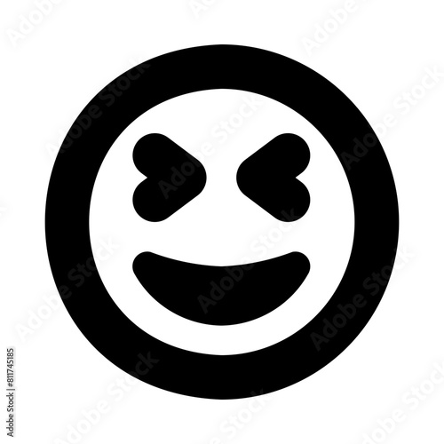 grin squint flat vector illustration