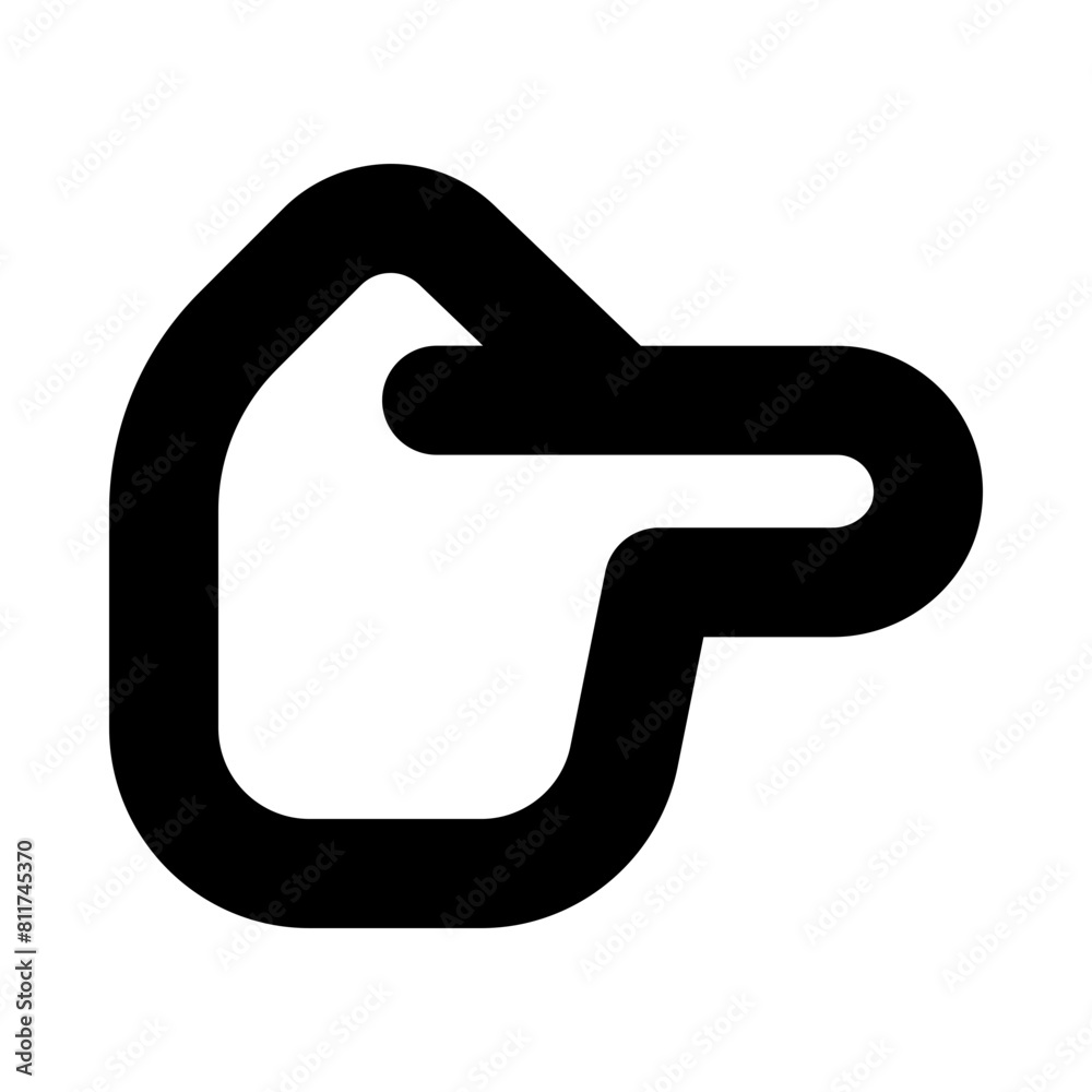 hand back point right flat vector illustration