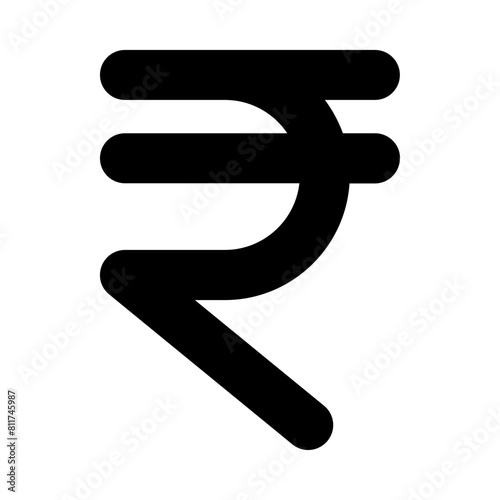 indian rupee sign flat vector illustration