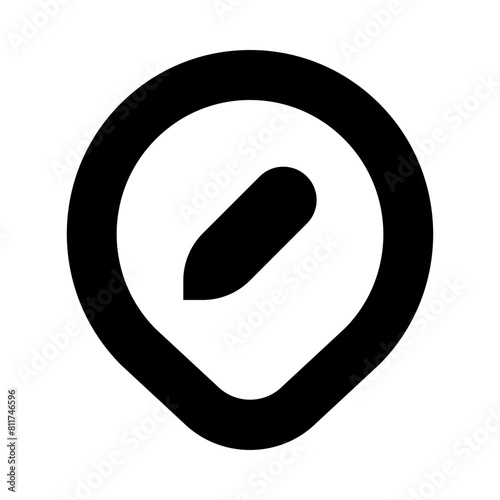 map marker edit flat vector illustration
