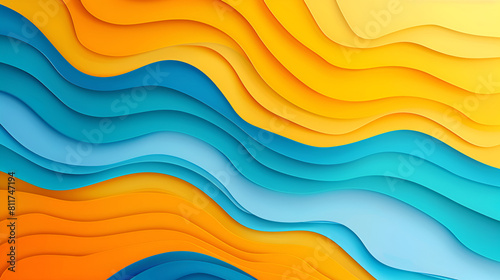 Abstract colorful background with cut out paper layers, Abstraction with waves and defocus,  Dark beige background with stains, Background or wallpaper with paper cut out with abstract theme referring