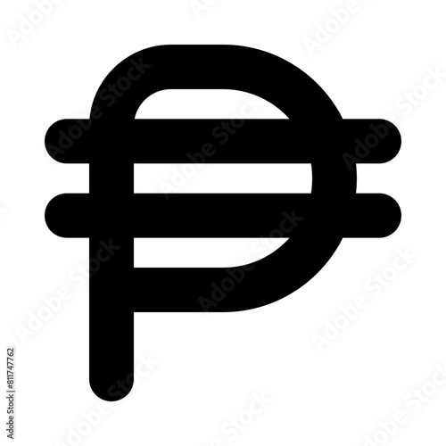 peso sign flat vector illustration