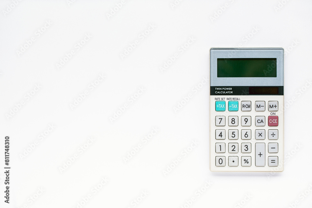 Digital calculator on white background Digital calculator on white background