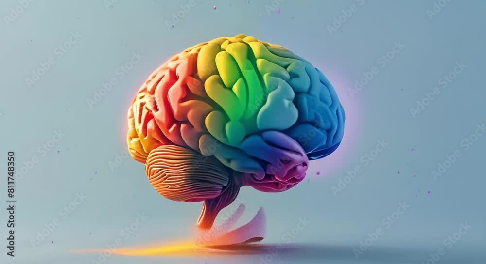 Colorful human brain explosion symbolizing creativity and mental health ...