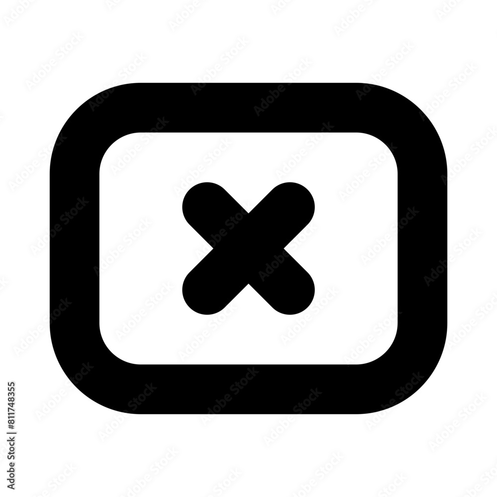 rectangle xmark flat vector illustration rectangle xmark flat vector illustration