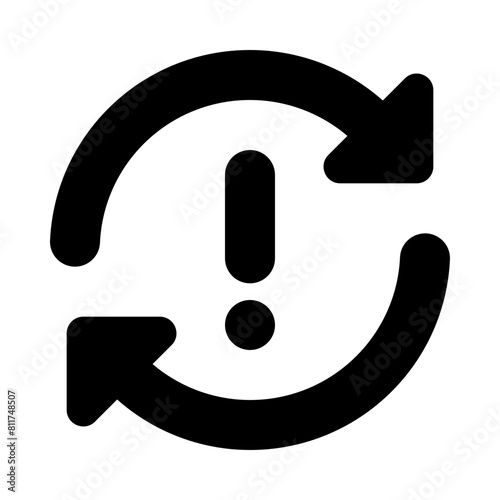 rotate exclamation flat vector illustration