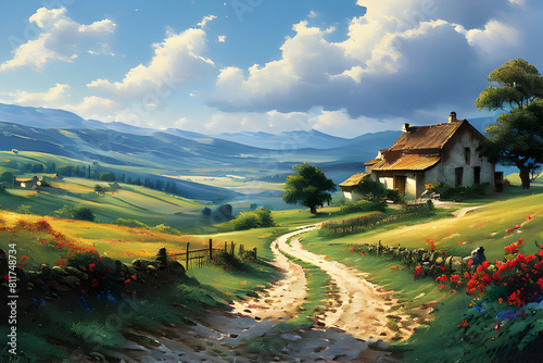 Country houses in mountain landscapes