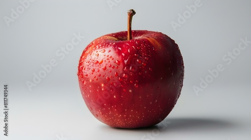 Close up of a fresh Red Apple on a white Background