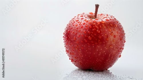 Close up of a fresh Red Apple on a white Background