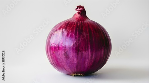 Close up of a fresh Red Onion on a white Background