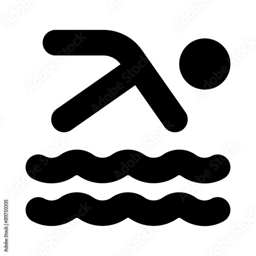 swimmer flat vector illustration
