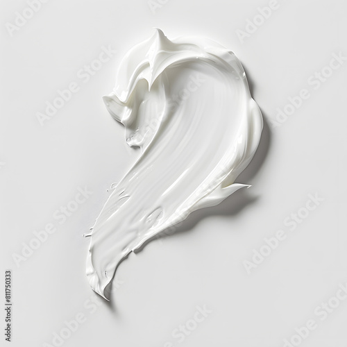 White Cream texture smear. Cosmetic product swatch
