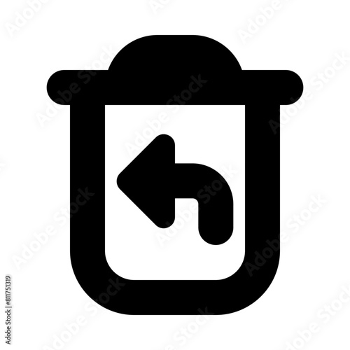 trash undo flat vector illustration