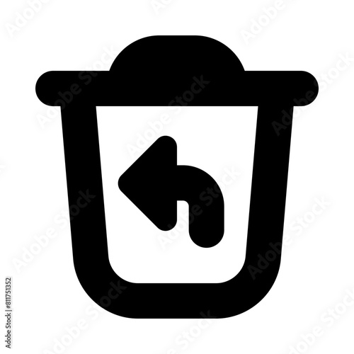 trash undo flat vector illustration