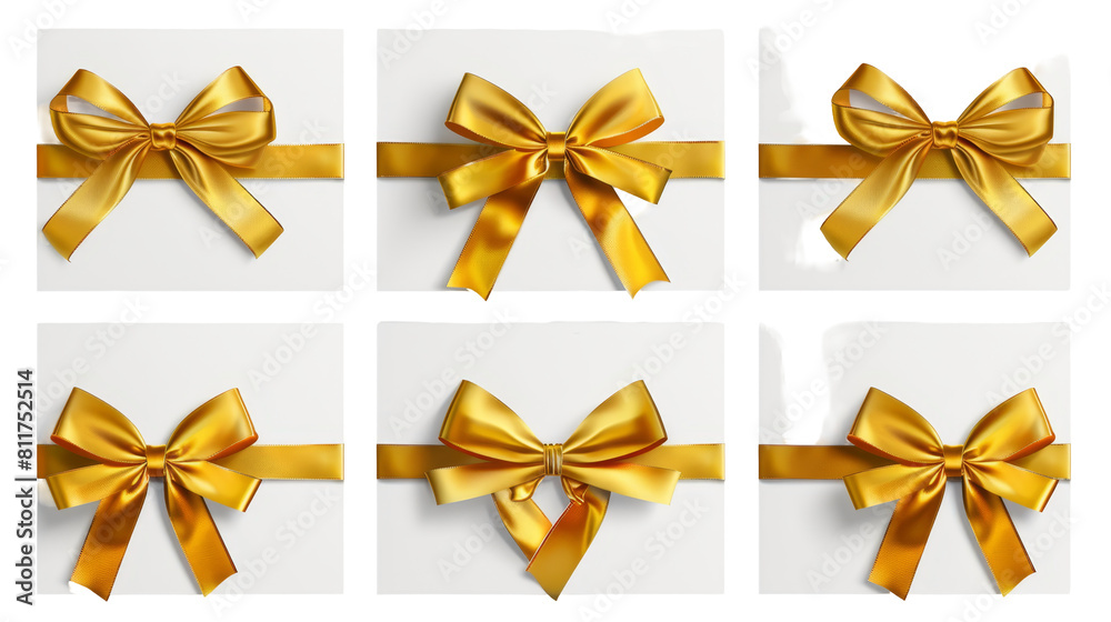 Golden bows on gift boxes, perfect for holiday season and gift-giving promotions.