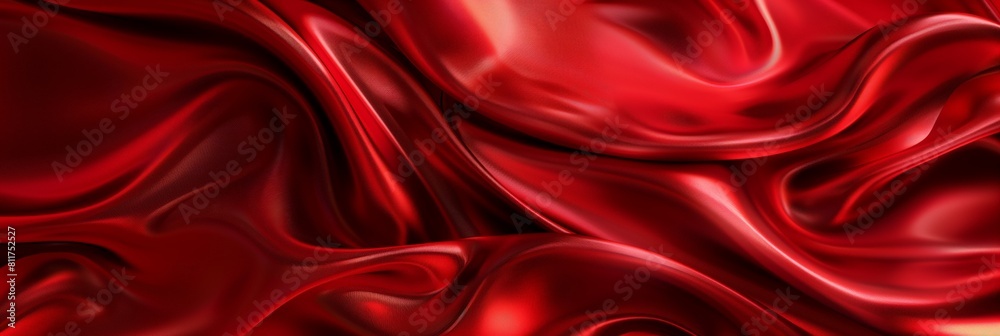 A red fabric with a shiny, wet look
